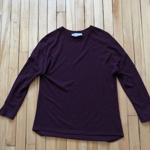 Burgundy & blue long sleeve tee